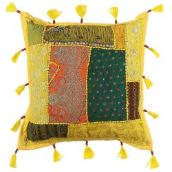 COJIN boho amarillo naranja 45 cms