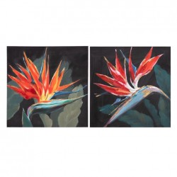 PINTURA FLORES NEGRO-ROJO LIENZO - 50 X 2,70 X 50 CM