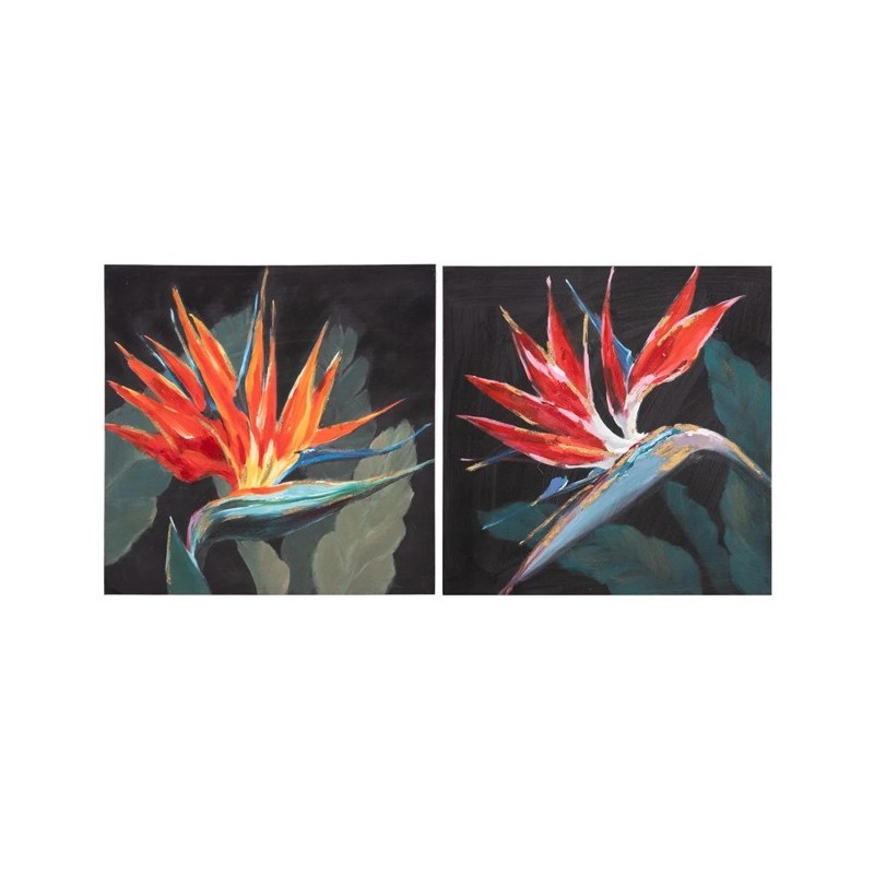 PINTURA FLORES NEGRO-ROJO LIENZO - 50 X 2,70 X 50 CM