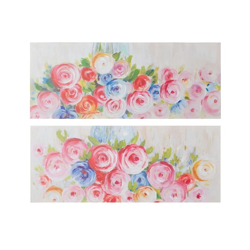 CUADRO IMPRESIÓN FLORES 2/M LIENZO - 150 X 2,80 X 60 CM