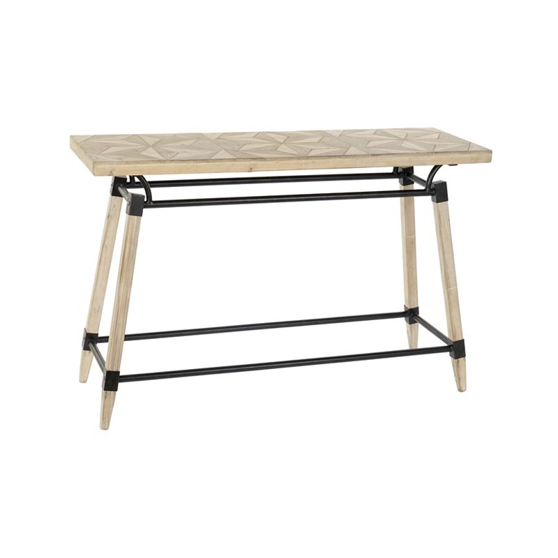 CONSOLA NATURAL MADERA-METAL 120X40,5X80cm