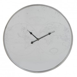 RELOJ PARED GRIS MAPAMUNDI METAL 60X4X60 