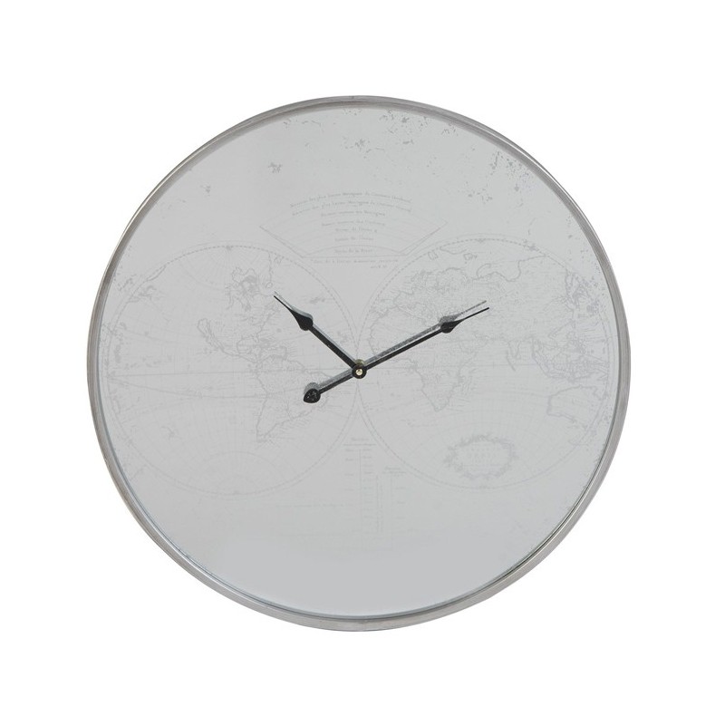 RELOJ PARED GRIS MAPAMUNDI METAL 60X4X60 