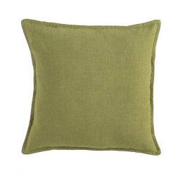 COJÍN VERDE LINO-ALGODÓN DECORACIÓN 45 X 45 X 7 CM