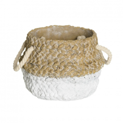 Macetero BOHO natural/blanco  17.50x13cm