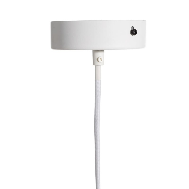 Lámpara de techo pendel metal blanco y cable liso cuerda beige 1 luz