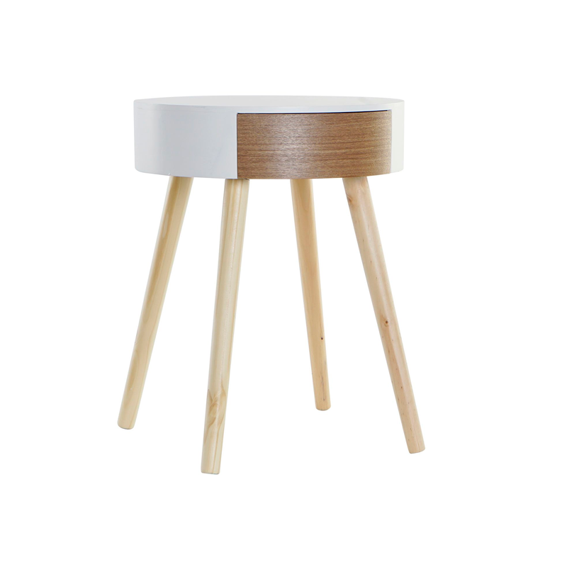 Mesita NORDIC redonda 1 cajón