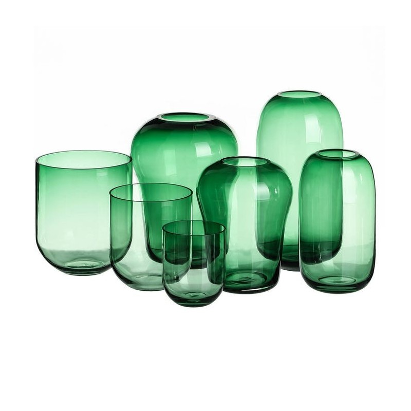 Jarrón verde cristal  12x14cm