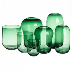 Jarrón verde cristal 19x22cm