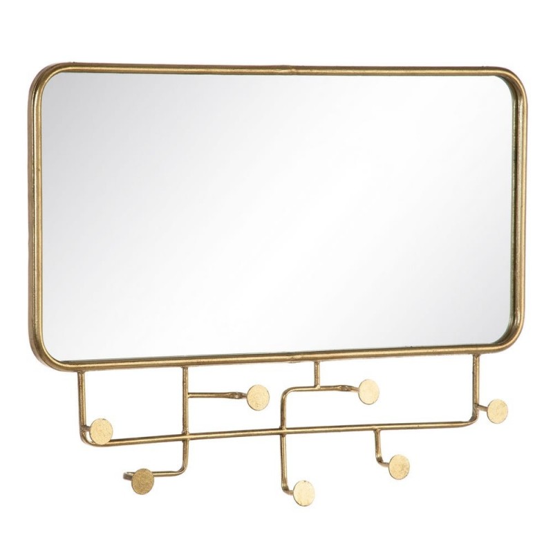 Espejo perchero oro metal 80,5x60,5cm