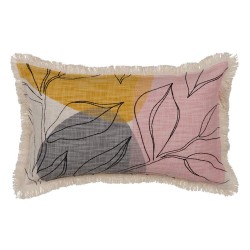 Cojín HOJAS gris/rosa 50x30cm