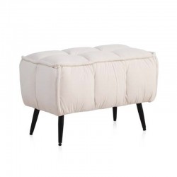 Banqueta pie terciopelo beige