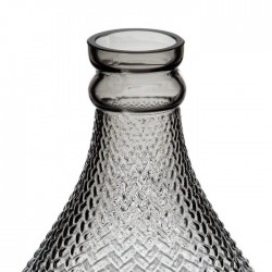 Jarrón gris vidrio  10x10x25cm
