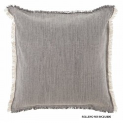 Cojín flecos beige/gris...