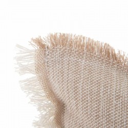 Cojín beige/marrón flecos 45x45cm