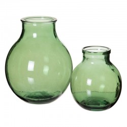 Jarrón verde vidrio 30x36cm