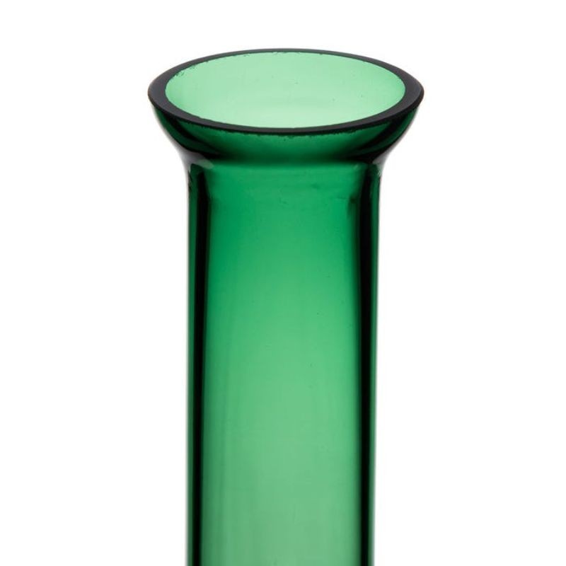 Jarrón verde vidrio 12x33cm