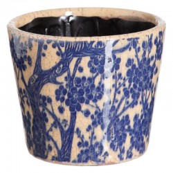 Macetero PROVENZ azul/crema  14x12cm
