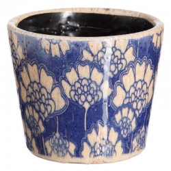 Macetero PROVENZ azul/crema  14x12cm
