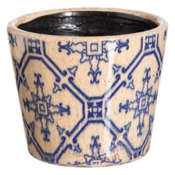 Macetero PROVENZ azul/crema  14x12cm