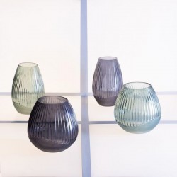Jarrón LINE gris vidrio 17,50x27cm