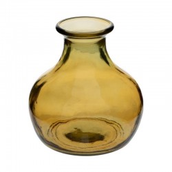 Jarrón amarillo vidrio 20x23cm