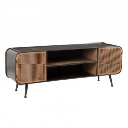 Mueble TV negro-natural madera