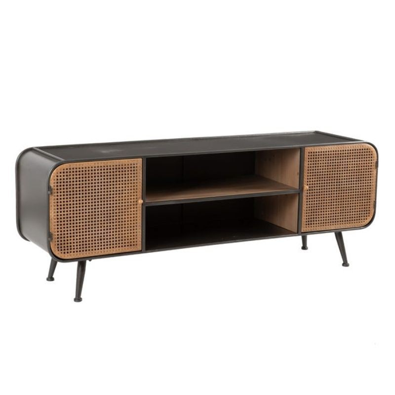 Mueble Tv Negro-Natural Madera