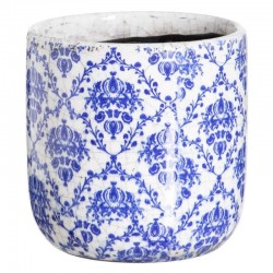 S/2 Maceteros LIS cerámica azul 19x17cm