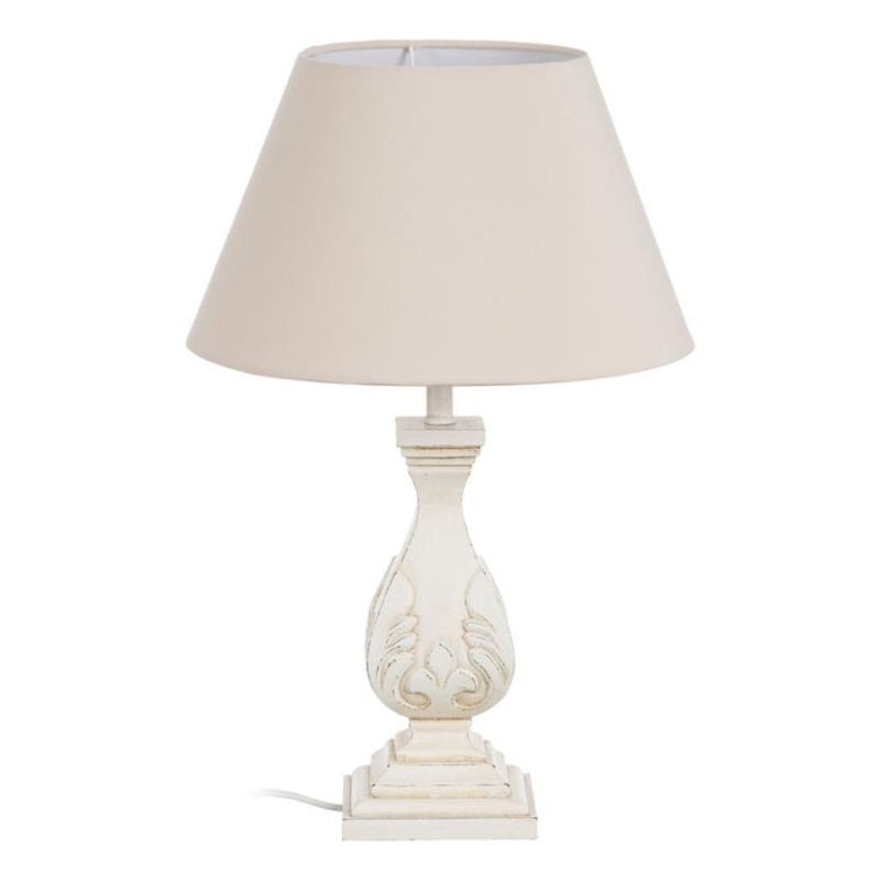Lámpara mesa blanco rozado 35x53cm