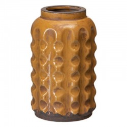 Jarrón ONDA mostaza cerámica 17x29cm