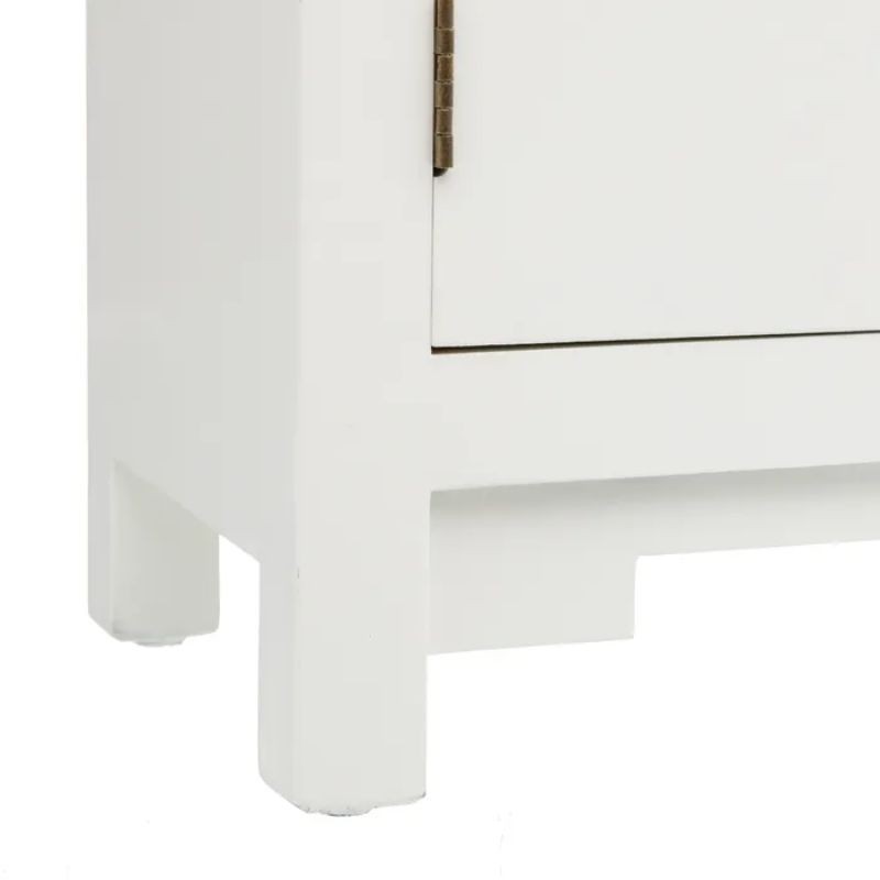 Mueble auxiliar blanco y madera 90x45x135cm