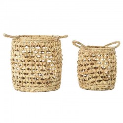 Set 2 cestos junco natural