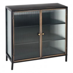 Vitrina negro-oro metal 100x42x99cm