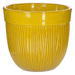Set 3 maceteros cerámica amarillos
