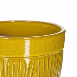 Set 3 maceteros cerámica amarillos