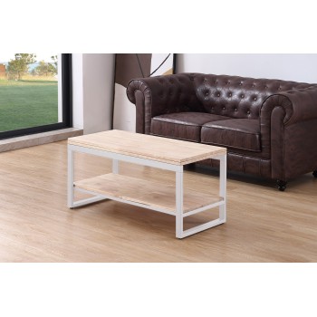 Mesa centro elevable y extensible STEVE roble nordish / blanco