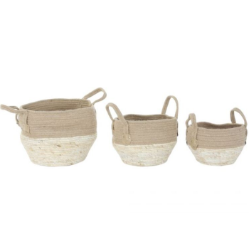 Set 3 cestas JUTE fibra...