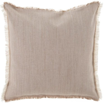 Cojín Beige/Marrón flecos 60x60cm