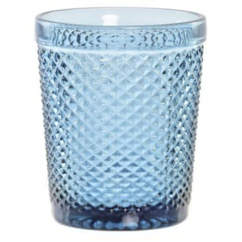 Vaso Cristal Relieve Azul
