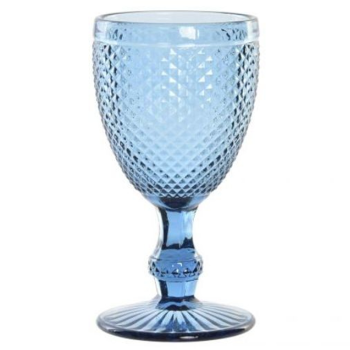 Copa Cristal Grabado Azul 8x15cm