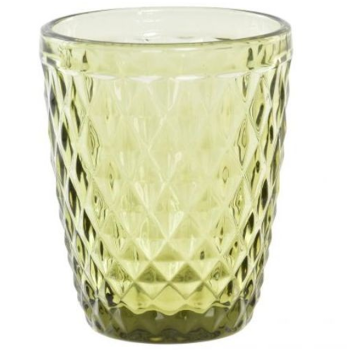 Vaso Cristal Relieve Verde