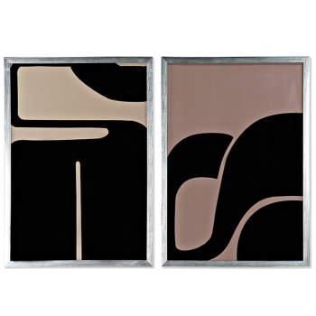 Cuadro abstracto FORMAS negro y marrón - 50x70cm