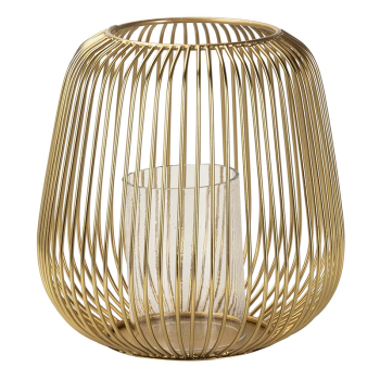 Portavela Metal/Cristal ORO 21cm