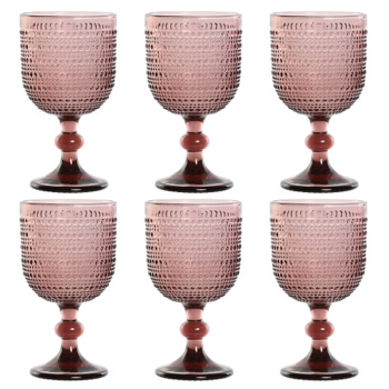 Copa Cristal ROSA / Set 6 Piezas/325 ML