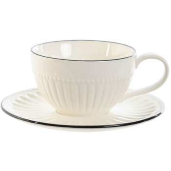 Taza Set Plato Porcelana BLANCO /250ML